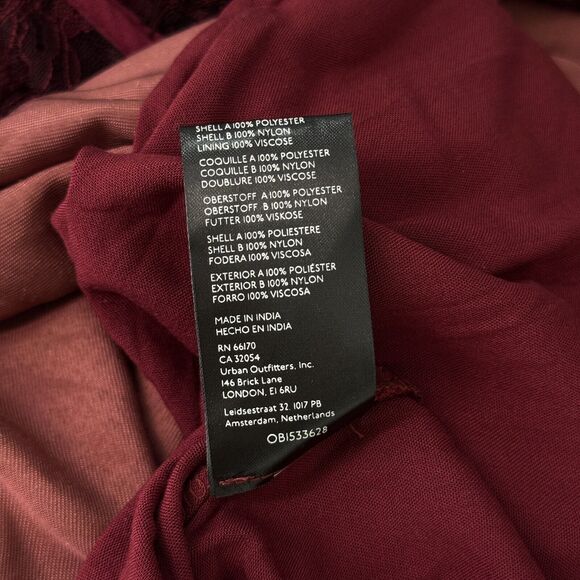 Free People Marlie Lace Dress Womens Medium Velvet Mini Romantic Whisigoth Dark - Picture 9 of 13